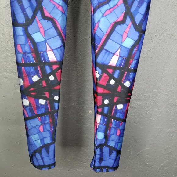 BlackMilk Leggings Women's Small Stained Glass Owl Mosaic 7/8 Pull-On Stretch - Picture 9 of 16